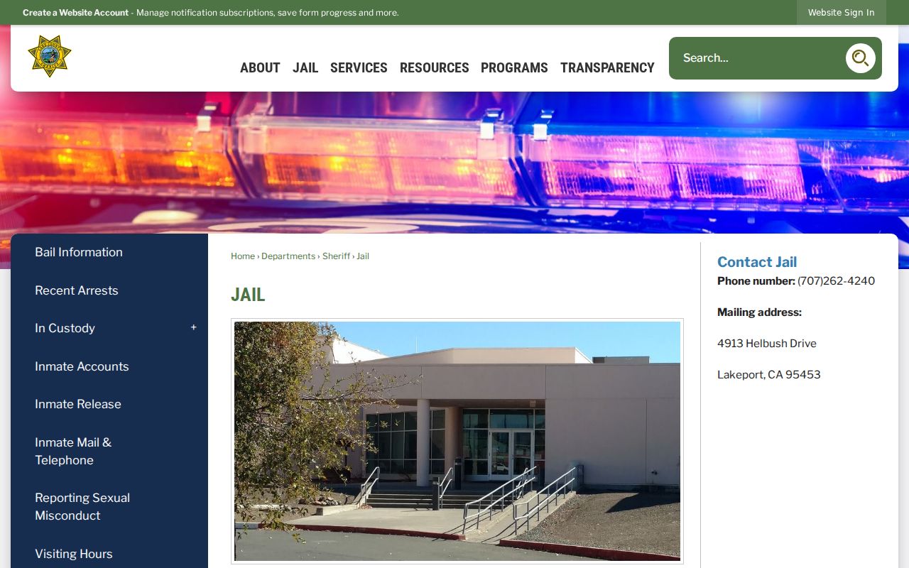 Lake County arrest lookup jail information